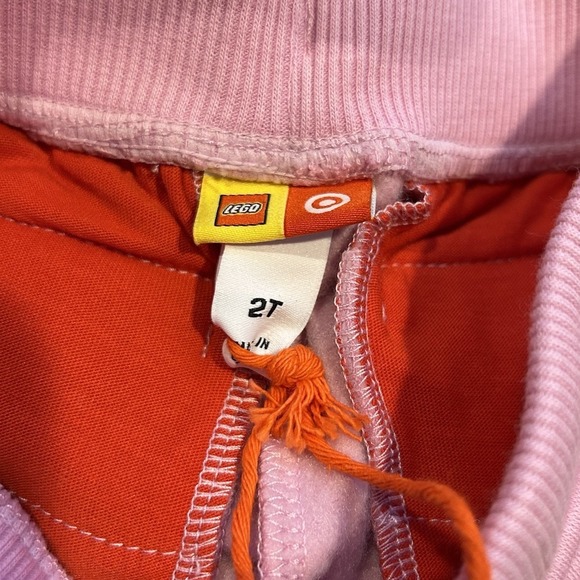 Lego‎ Jogger Pants Girls Size 2T Pink Stripe Legoland Pockets Elastic Waist - Picture 4 of 5